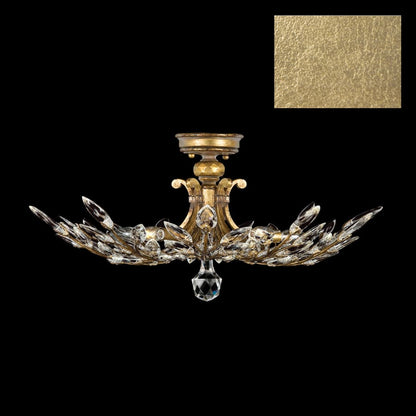 Fine Art Handcrafted Lighting Crystal Laurel 5 Light 28" Wide Semi-Flush Bowl Ceiling Fixture