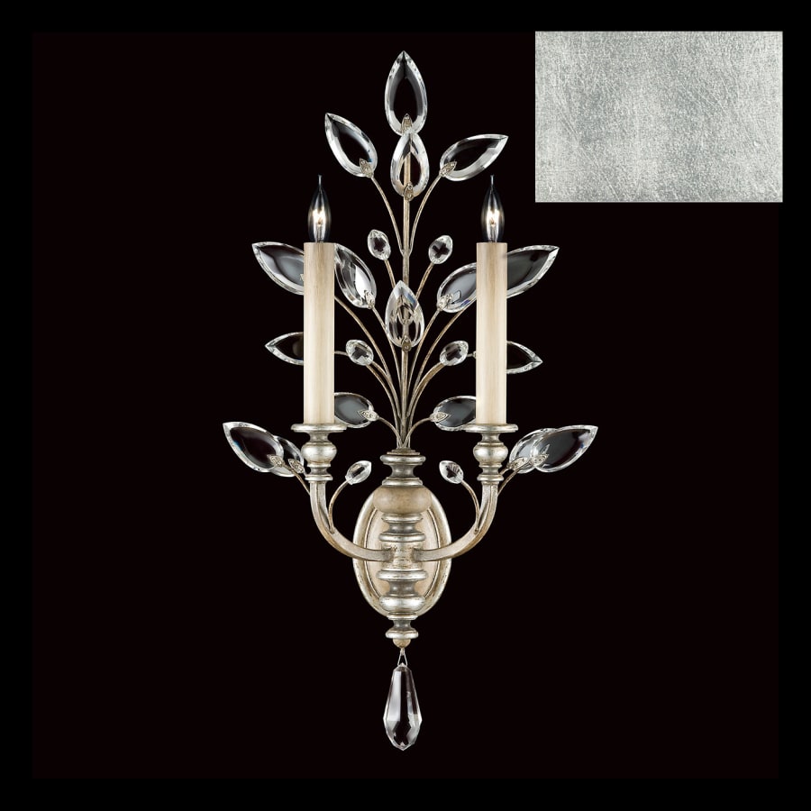 Fine Art Handcrafted Lighting Crystal Laurel 2 Light 28" Tall Wall Sconce