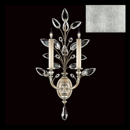 Fine Art Handcrafted Lighting Crystal Laurel 2 Light 28" Tall Wall Sconce