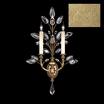 Fine Art Handcrafted Lighting Crystal Laurel 2 Light 28" Tall Wall Sconce