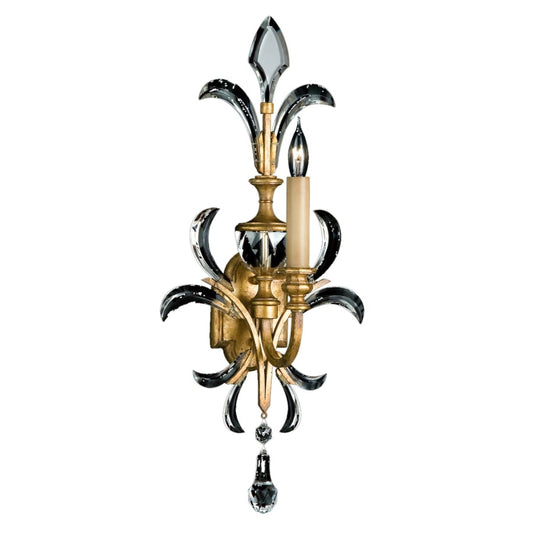 Fine Art Handcrafted Lighting Beveled Arcs Gold Single-Light Beveled Crystal Wall Sconce