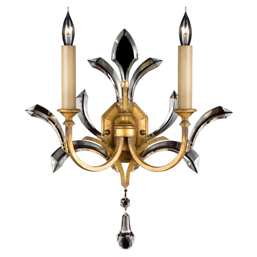 Fine Art Handcrafted Lighting Beveled Arcs Gold Two-Light Beveled Crystal Wall Sconce