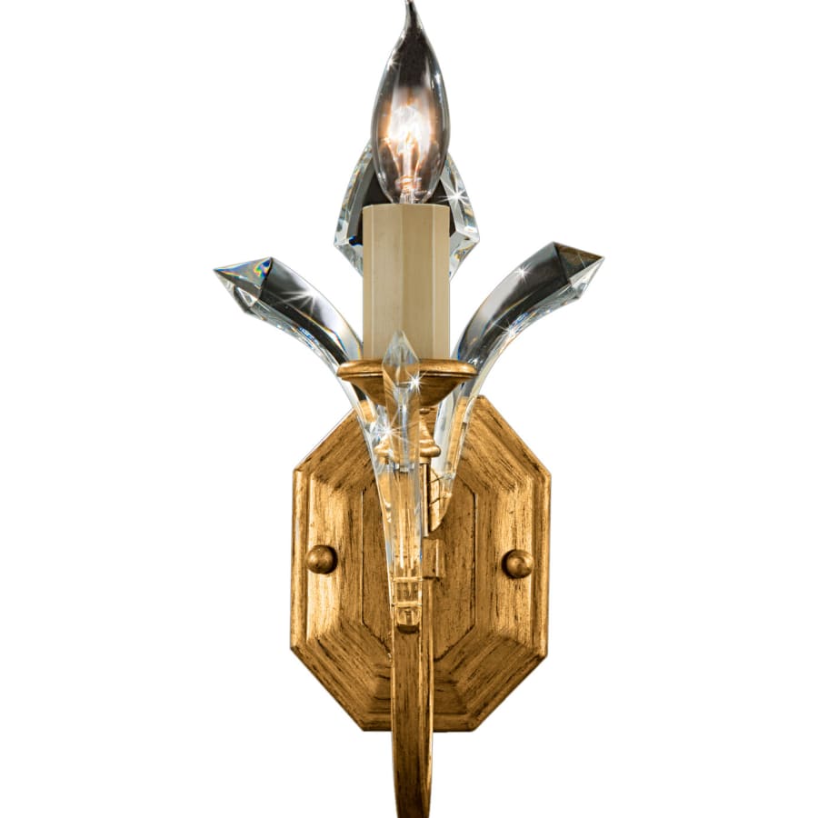 Fine Art Handcrafted Lighting Beveled Arcs Gold Single-Light Beveled Crystal Wall Sconce