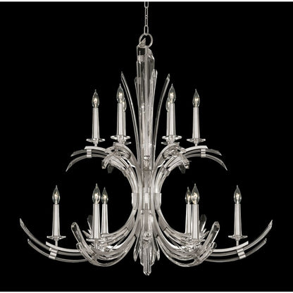 Fine Art Handcrafted Lighting Trevi 12 Light 42" Wide Crystal Abstract Chandelier