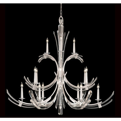 Fine Art Handcrafted Lighting Trevi 15 Light 56" Wide Crystal Abstract Chandelier