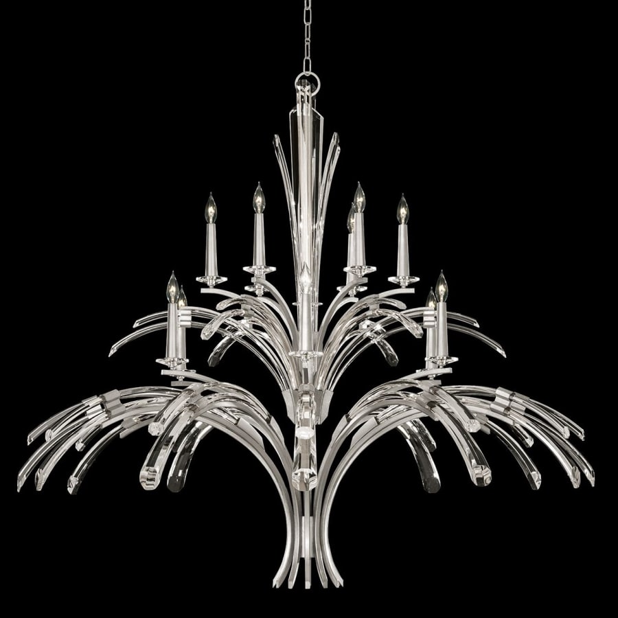Fine Art Handcrafted Lighting Trevi 12 Light 56" Wide Crystal Abstract Chandelier