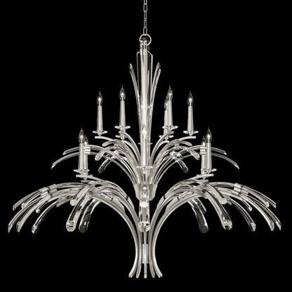 Fine Art Handcrafted Lighting Trevi 12 Light 56" Wide Crystal Abstract Chandelier