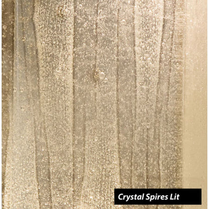 Fine Art Handcrafted Lighting Crystal Bakehouse 7x24 Two-Light Wall Sconce with Rectangular Crystal Spires Fused Glass Panel