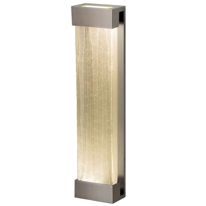 Fine Art Handcrafted Lighting Crystal Bakehouse 7x30 Two-Light Wall Sconce with Rectangular Crystal Spires Fused Glass Panel