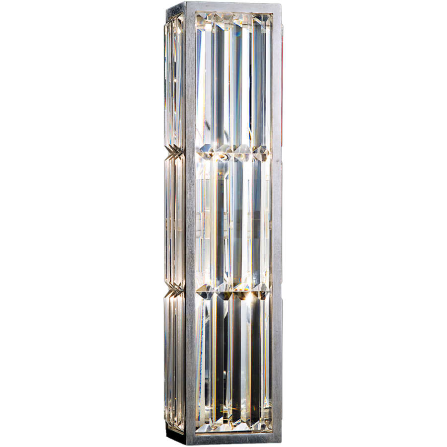 Fine Art Handcrafted Lighting Crystal Enchantment Two-Light Wall Sconce with Multi-Faceted Crystal Panels