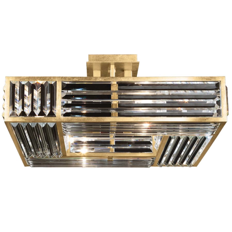 Fine Art Handcrafted Lighting Crystal Enchantment 4 Light 25" Wide Semi Flush Square Ceiling Fixture
