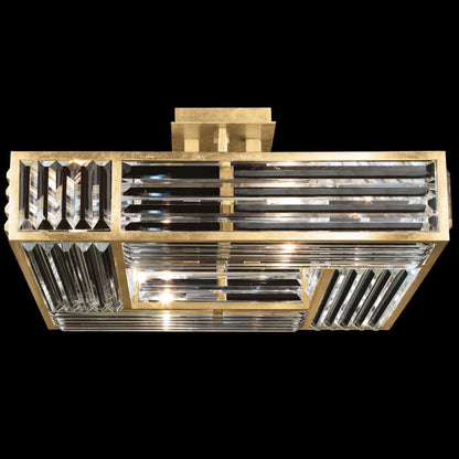 Fine Art Handcrafted Lighting Crystal Enchantment 4 Light 25" Wide Semi Flush Square Ceiling Fixture
