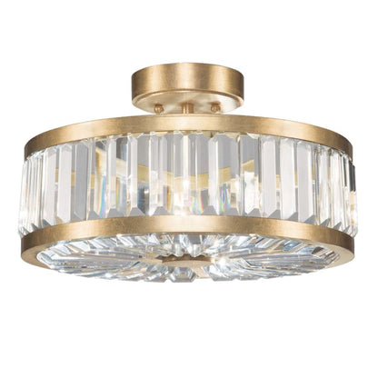 Fine Art Handcrafted Lighting Crystal Enchantment 3 Light 16" Wide Semi Flush Ceiling Fixture