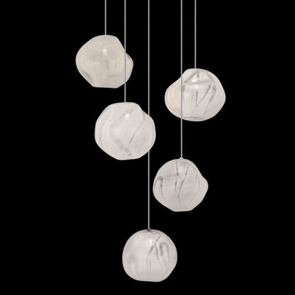 Fine Art Handcrafted Lighting Vesta 5 Light 12" Wide LED Abstract Multi Light Pendant