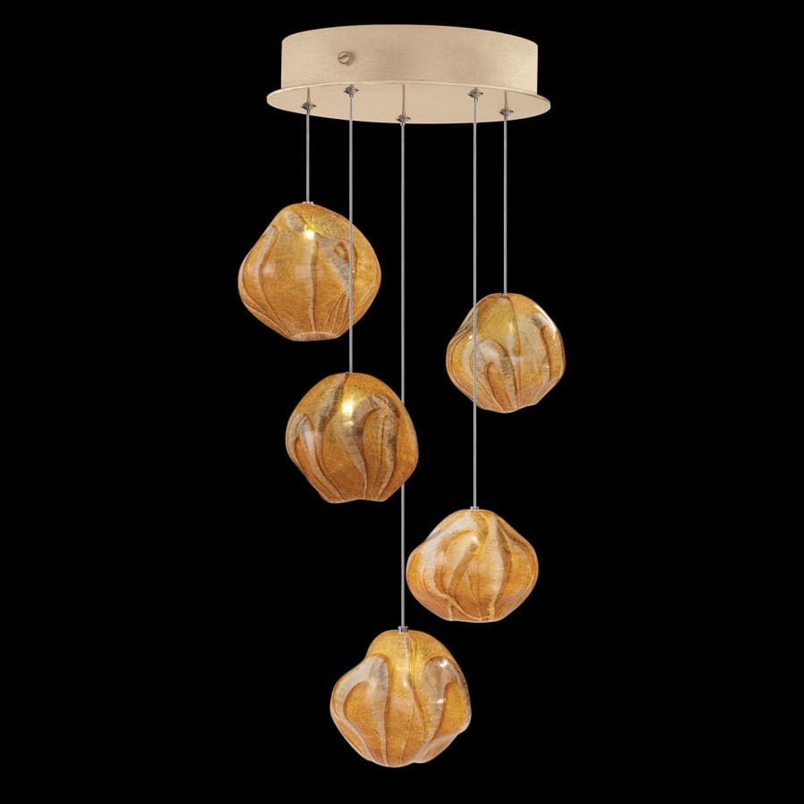 Fine Art Handcrafted Lighting Vesta 5 Light 12" Wide LED Abstract Multi Light Pendant