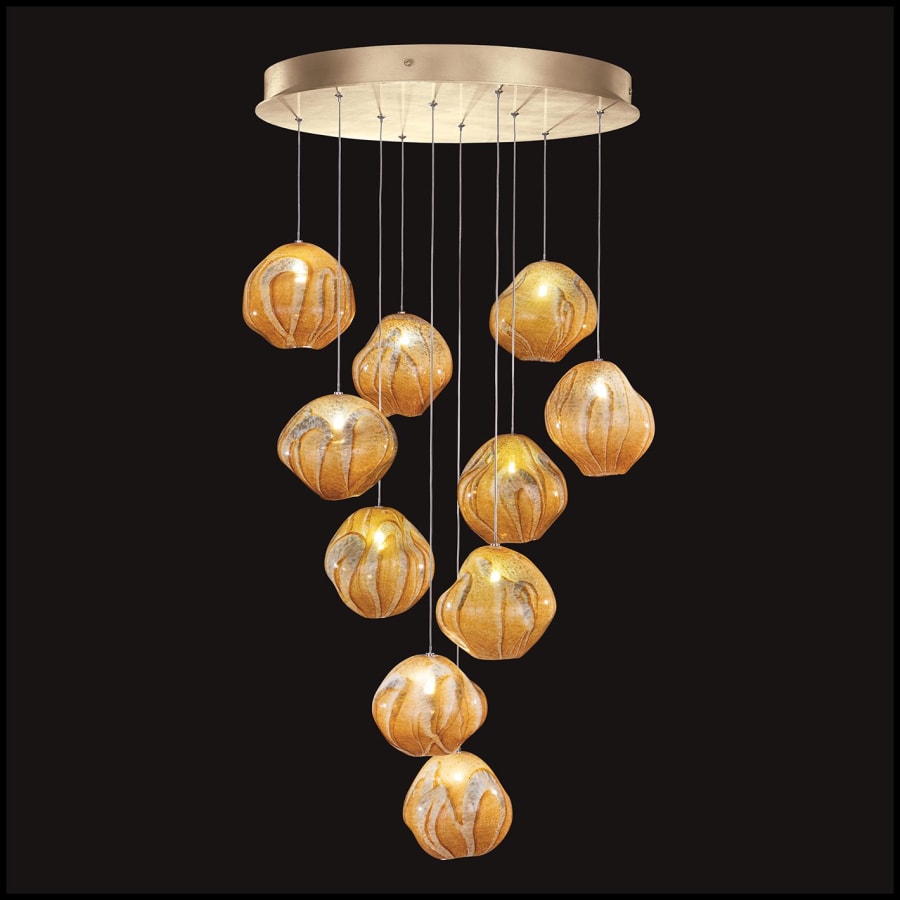Fine Art Handcrafted Lighting Vesta 10 Light 22" Wide LED Abstract Multi Light Pendant