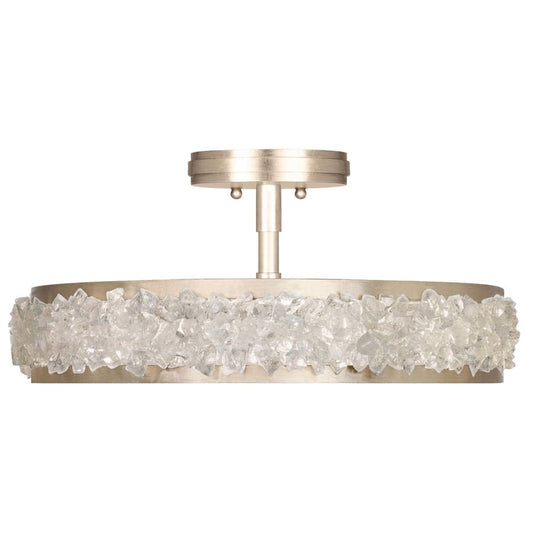 Fine Art Handcrafted Lighting Arctic Halo 3 Light 23" Wide Semi Flush Drum Ceiling Fixture