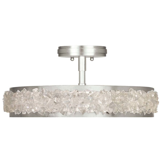Fine Art Handcrafted Lighting Arctic Halo 3 Light 23" Wide Semi Flush Drum Ceiling Fixture