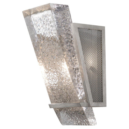 Fine Art Handcrafted Lighting Crownstone Single Light 13" Tall Wall Sconce with Metal Mesh Shade