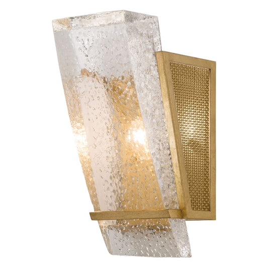 Fine Art Handcrafted Lighting Crownstone Single Light 13" Tall Wall Sconce with Metal Mesh Shade