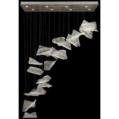 Fine Art Handcrafted Lighting Elevate 8 Light 54" Wide LED Abstract Multi Light Pendant