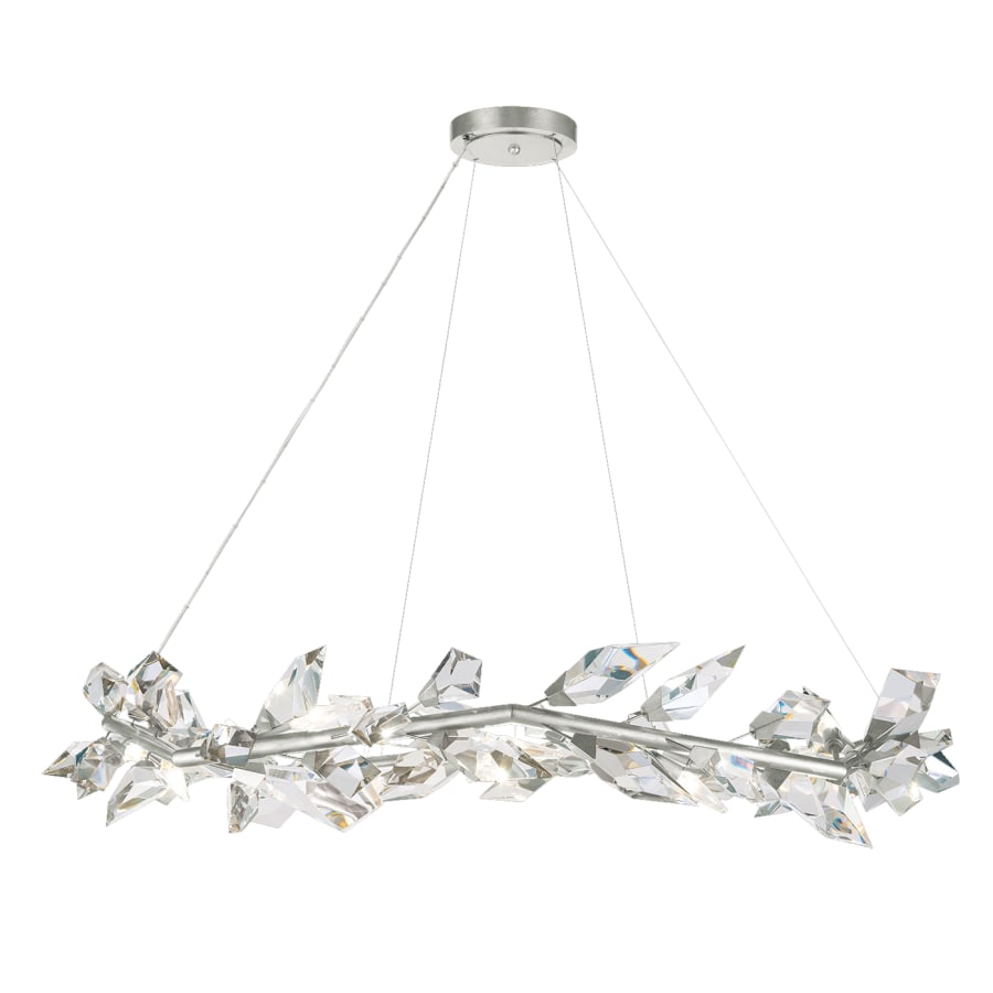 Fine Art Handcrafted Lighting Foret 55" Round Pendant with Hand-cut Faceted Crystal Leaves