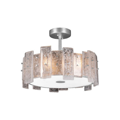 Fine Art Handcrafted Lighting Lunea 3 Light 22" Wide Semi-Flush Drum Ceiling Fixture
