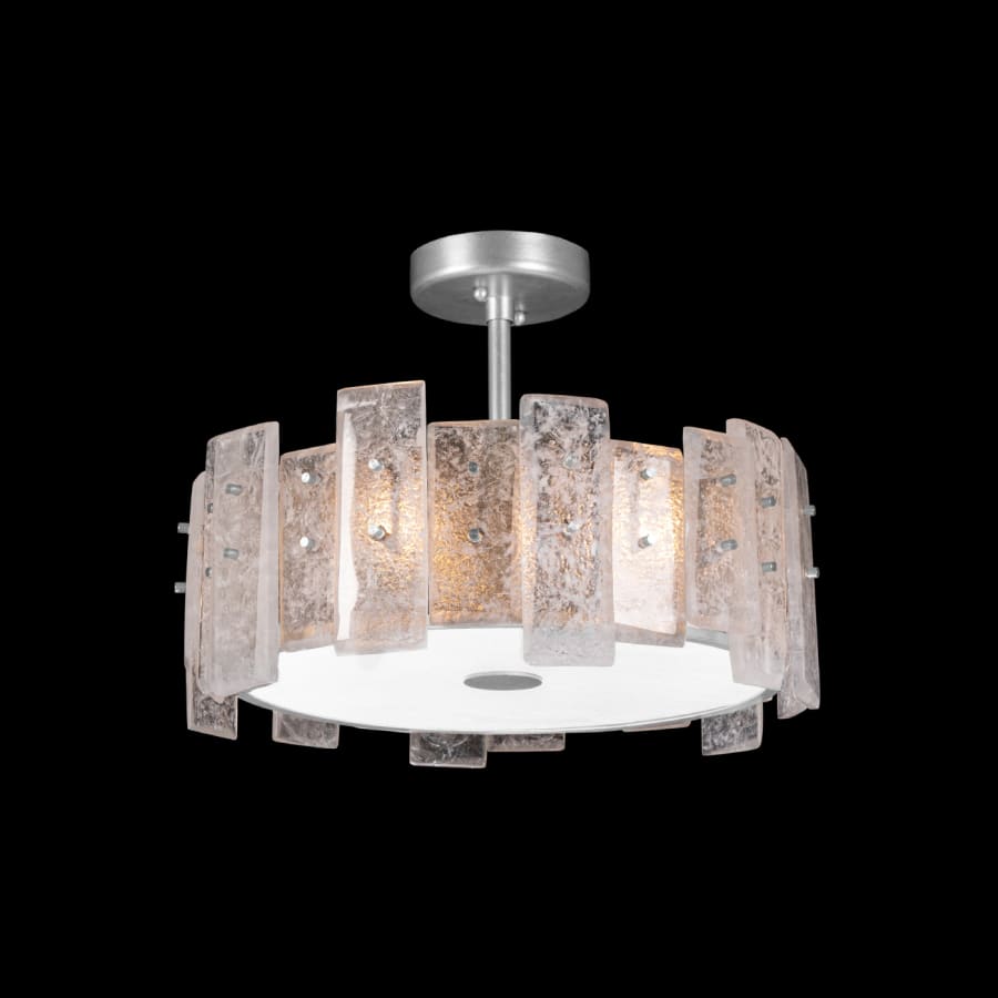 Fine Art Handcrafted Lighting Lunea 3 Light 22" Wide Semi-Flush Drum Ceiling Fixture