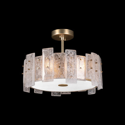Fine Art Handcrafted Lighting Lunea 3 Light 22" Wide Semi-Flush Drum Ceiling Fixture