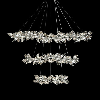 Fine Art Handcrafted Lighting Foret 35 Light 71" Wide Crystal Ring Chandelier