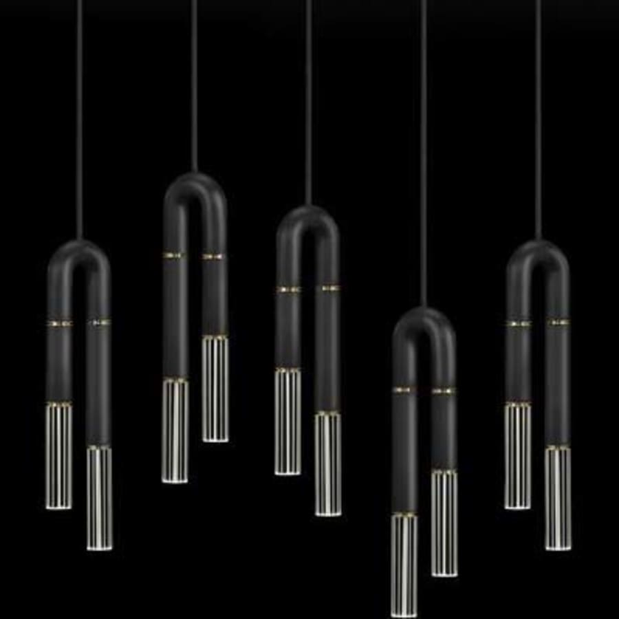 Fine Art Handcrafted Lighting Antonia 10 Light 52" Wide LED Crystal Linear Pendant