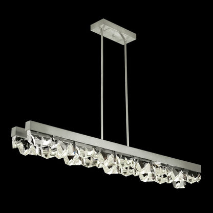 Fine Art Handcrafted Lighting Strata 55" Wide LED Crystal Linear Pendant