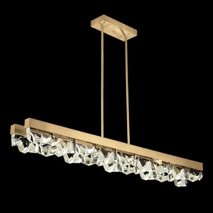 Fine Art Handcrafted Lighting Strata 55" Wide LED Crystal Linear Pendant