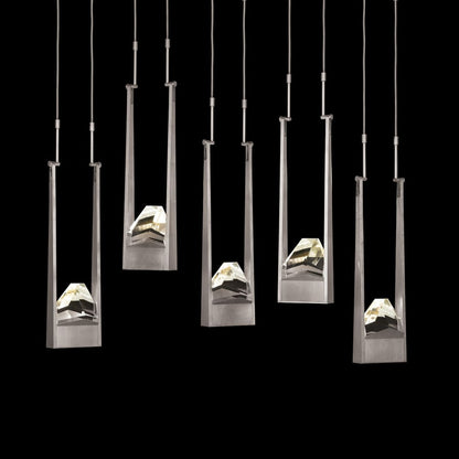 Fine Art Handcrafted Lighting Strata 50" Wide LED Abstract Multi Light Pendant
