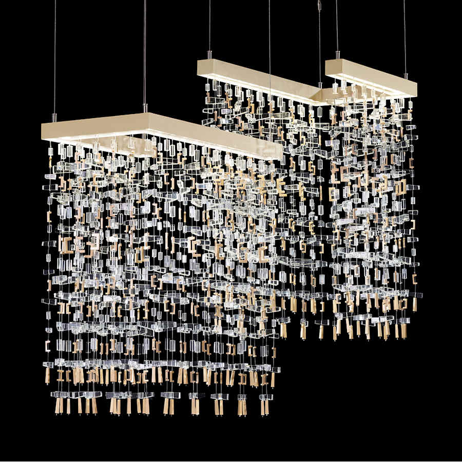 Fine Art Handcrafted Lighting Capri 38" Wide LED Crystal Linear Pendant