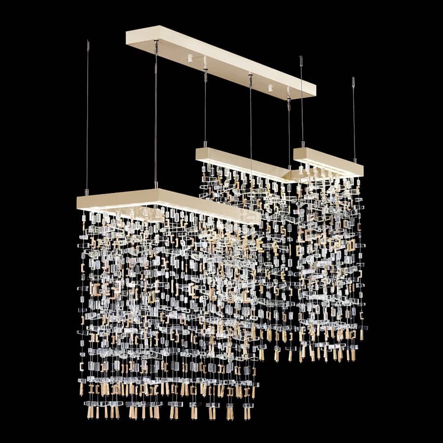 Fine Art Handcrafted Lighting Capri 38" Wide LED Crystal Linear Pendant