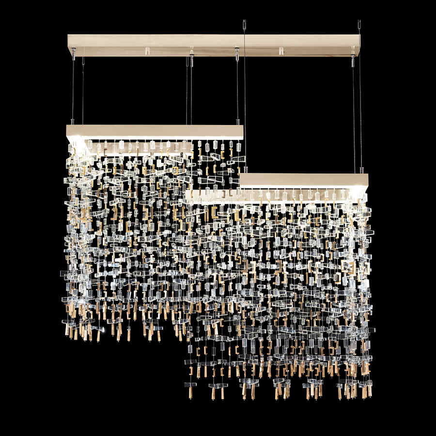 Fine Art Handcrafted Lighting Capri 38" Wide LED Crystal Linear Pendant