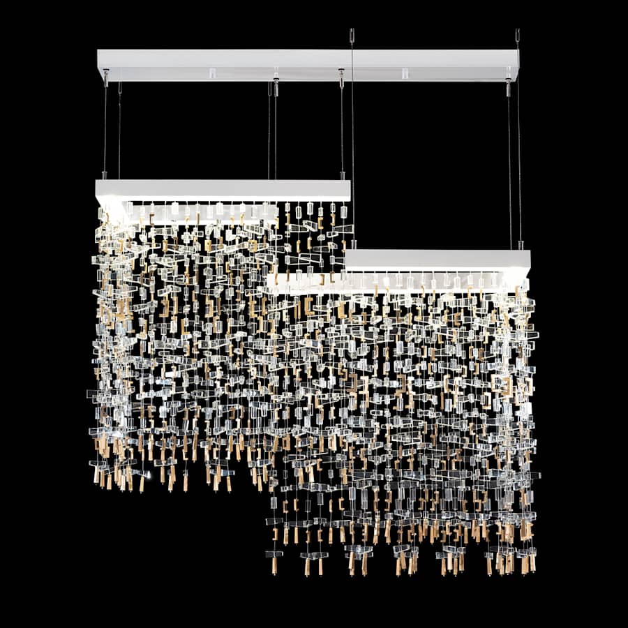 Fine Art Handcrafted Lighting Capri 38" Wide LED Crystal Linear Pendant