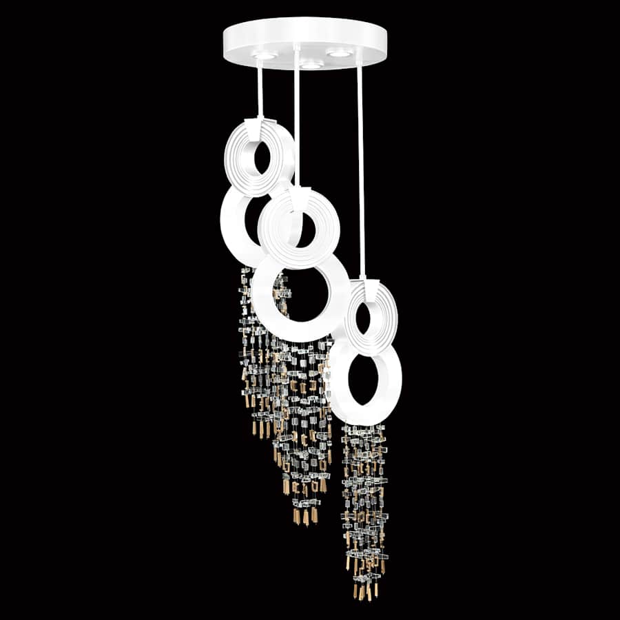 Fine Art Handcrafted Lighting Capri 18" Wide LED Crystal Multi Light Pendant