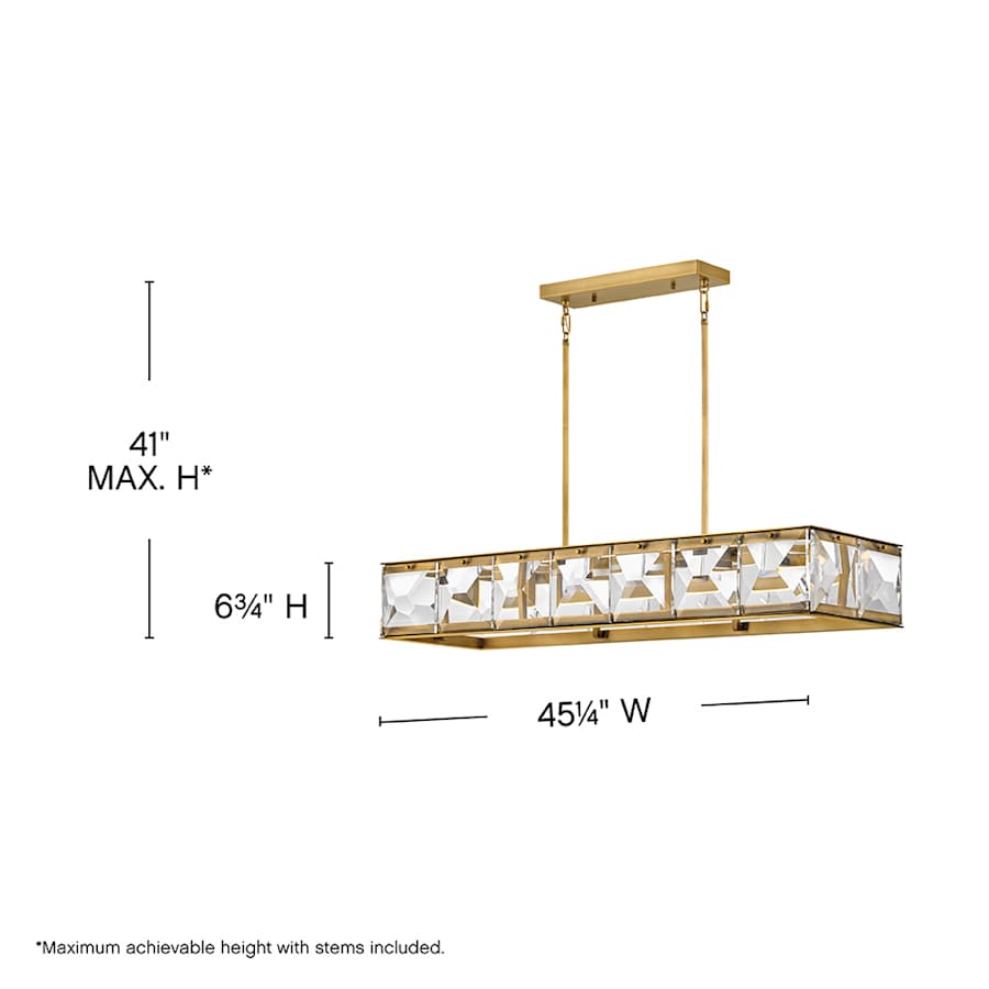 Fredrick Ramond Jolie 45" Wide LED Crystal Linear Chandelier