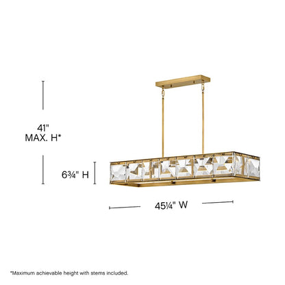 Fredrick Ramond Jolie 45" Wide LED Crystal Linear Chandelier