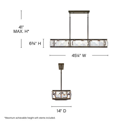 Fredrick Ramond Jolie 45" Wide LED Crystal Linear Chandelier