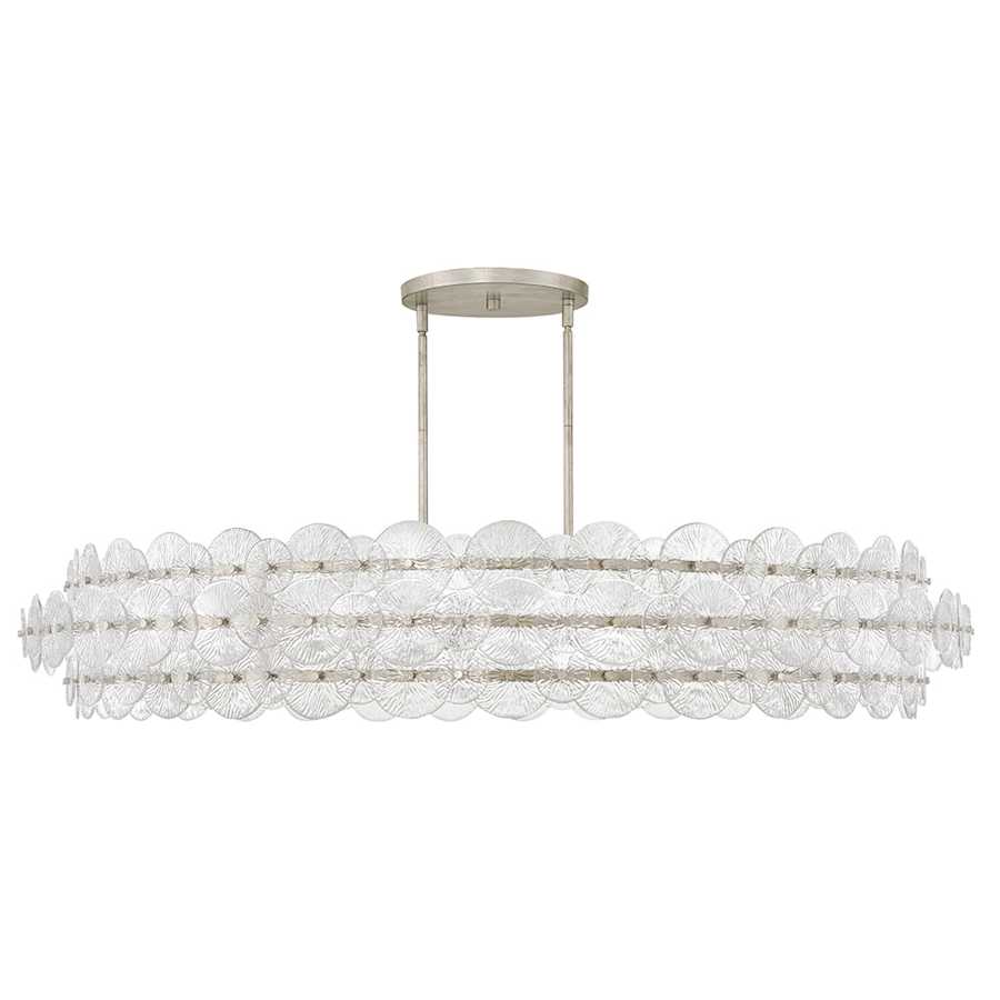 Fredrick Ramond Rene 10 Light 60" Wide Ring Chandelier with Pressed Glass Disks