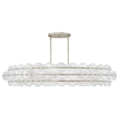 Fredrick Ramond Rene 10 Light 60" Wide Ring Chandelier with Pressed Glass Disks