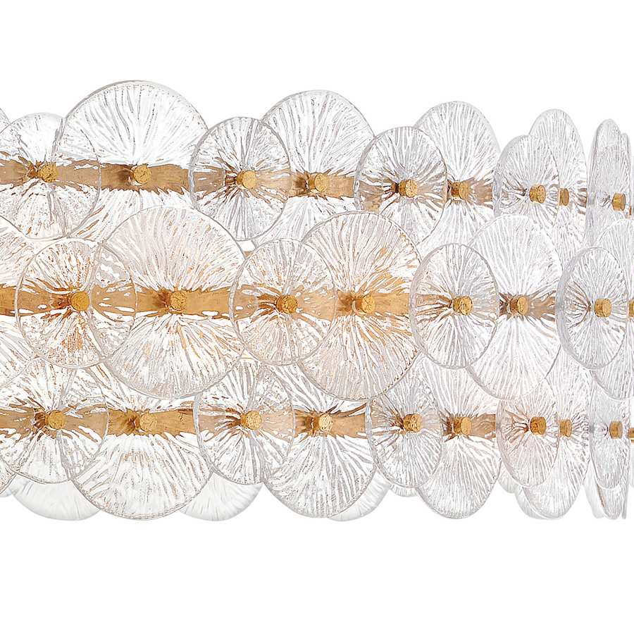 Fredrick Ramond Rene 10 Light 60" Wide Ring Chandelier with Pressed Glass Disks