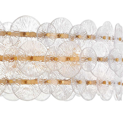 Fredrick Ramond Rene 10 Light 60" Wide Ring Chandelier with Pressed Glass Disks