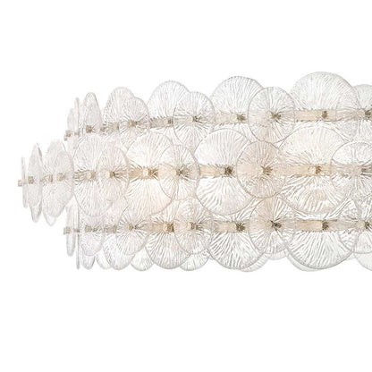 Fredrick Ramond Rene 10 Light 60" Wide Ring Chandelier with Pressed Glass Disks