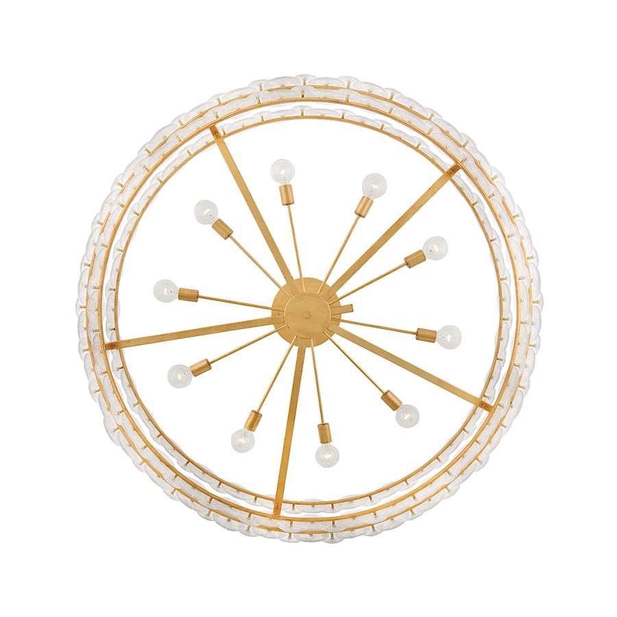 Fredrick Ramond Rene 10 Light 60" Wide Ring Chandelier with Pressed Glass Disks