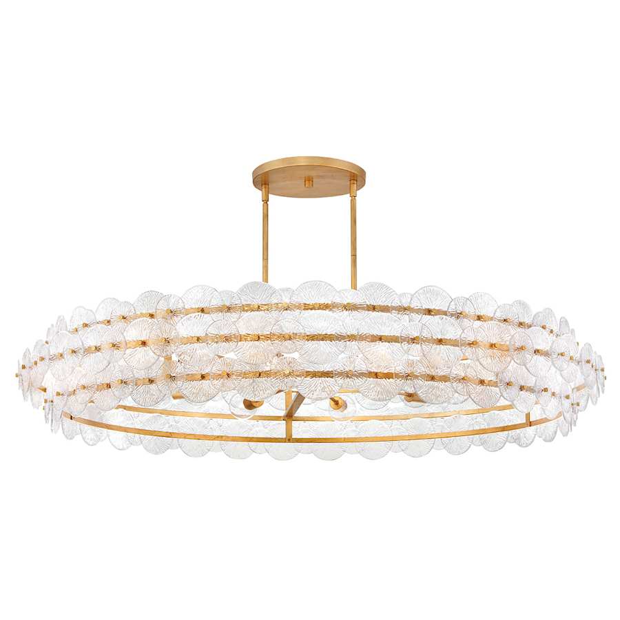 Fredrick Ramond Rene 10 Light 60" Wide Ring Chandelier with Pressed Glass Disks