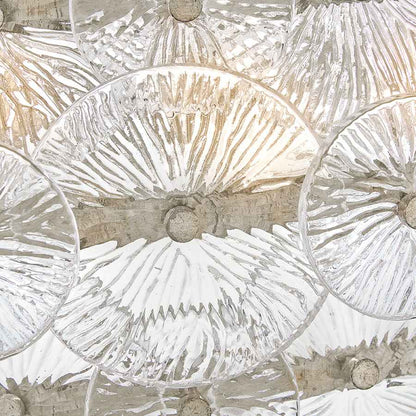 Fredrick Ramond Rene 10 Light 60" Wide Ring Chandelier with Pressed Glass Disks